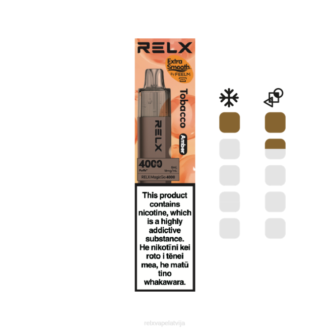 RELX Vape Disposable | tabaka (dzintars) RELX MagicGo 4000 vienreizējās lietošanas vape 2Z065