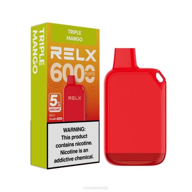RELX Riga | trīskāršais mango RELX Crush Pocket 6000 5% augsts nic 2Z0626