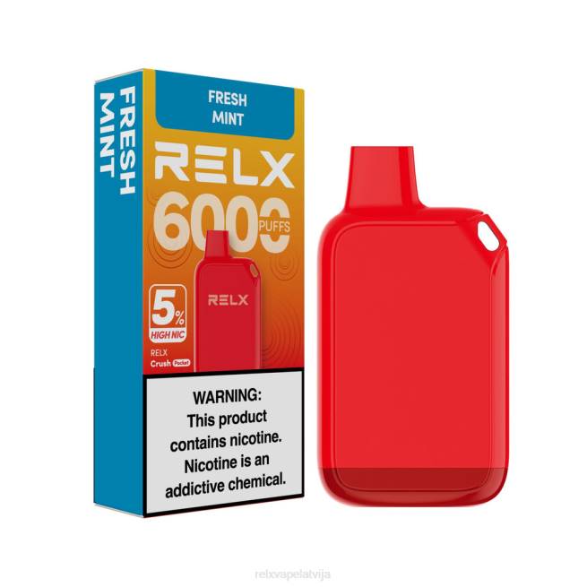 RELX Vape Disposable | svaigas piparmētras RELX Crush Pocket 6000 5% augsts nic 2Z0629