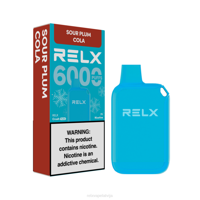RELX Vape Latvija | skābo plūmju kola RELX Crush Pocket 6000 ledus 2Z0619